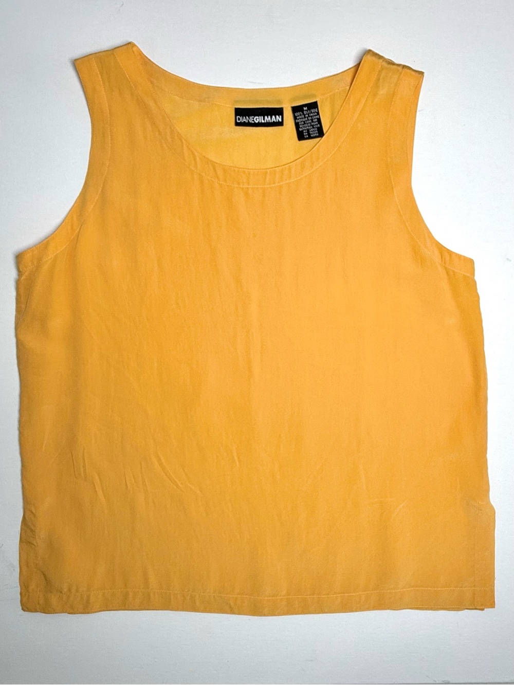 Diane Gilman Women’s 100% Silk Sleeveless
Tank Top Marigold Melon Size Medium